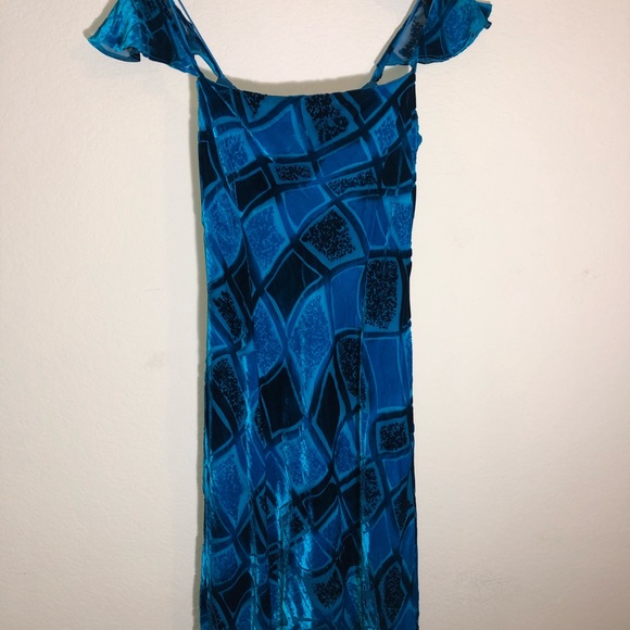 Beautiful TRIO NY Turquoise Slip Dress - Picture 8 of 9